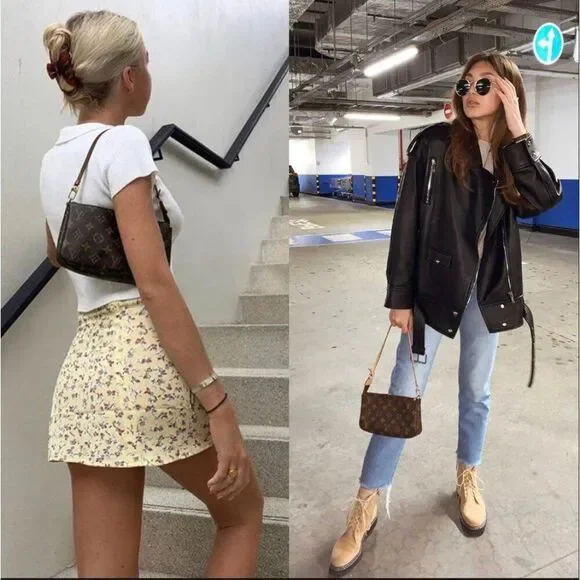 LOUIS VUITTON Pochette Accessoires Brown LV Logo Monogram Canvas Shoulder Bag - Picture 11 of 12